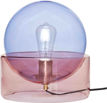 Hübsch bordlampe i glas - blå og rosa