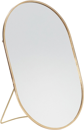 Hübsch bordspejl med fod oval messing - 25x16 cm