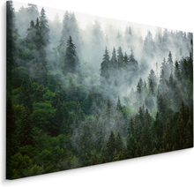 Schilderij - Mist in de bergen, eyecatcher voor aan de wand, premium print