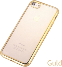 Genomskinligt mobilskal med färgad gräns iPhone 7- Guld