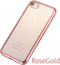 Genomskinligt mobilskal med färgad gräns iPhone 7 - Rosaguld