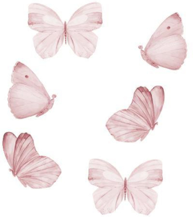 That's Mine Flytbar&genanvendelig Wallsticker sommerfugle - rosa (6 stk.)