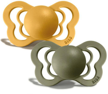 BIBS Couture Napp - 2-Pack - Str. 2 - Silikon (Honey Bee/Olive)