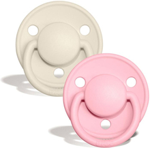 BIBS De Lux Napp - 2-Pack - Str. 1 - Naturgummi (Ivory/Baby Pink)