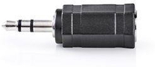 Nedis Stereo Audio Adapter | 3.5 mm Hane | 2.5 mm Hona | Nickelplaterad | Rak | Metall | Svart | 1 st. | Blister