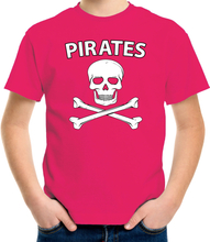 Fout piraten shirt / foute party verkleed shirt roze voor kids