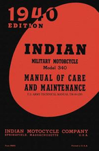 Indian Military Motorcycle Model 340 Manual of Care and Maintenance