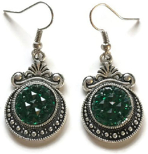 Earrings/Korvakorut - Glitter - Druzy - Victorian - Green