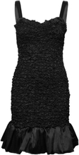 Crèpe Satin Strap Dress Kort Kjole Black By Ti Mo