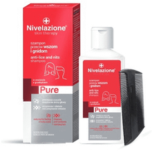 LUS SHAMPOO NIVELAZIONE Hudterapi PURE shampoo efter behandling med væske mod lus og net 100 ml