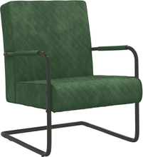 vidaXL Fribärande stol mörkgrön sammet