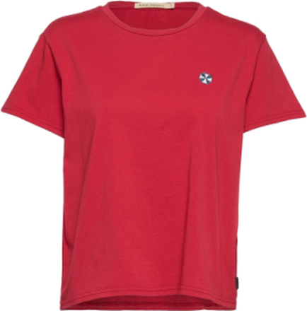 Lisa Umbrella T-shirts & Tops Short-sleeved Rød Nudie Jeans*Betinget Tilbud