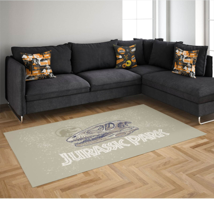 Jurassic Park Fossil Head Woven Rug - Large