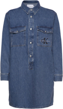 Utility Pop-Over Shirt Dress Kort Klänning Blue Calvin Klein Jeans