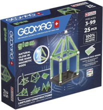 Geomag Glow Recycled 25 Pcs Toys Building Sets & Blocks Building Sets Multi/mønstret Geomag*Betinget Tilbud