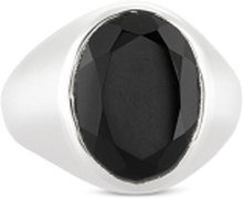 Sølv oval Signet onyx ring