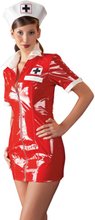 Vinyl Nurse Dress red L