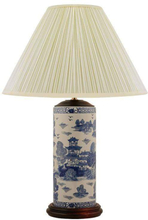 Lampfot i porslin med willow-mönster