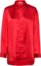 Satina Utillas Shirt Langermet Skjorte Rød Bzr*Betinget Tilbud
