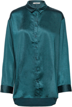Satina Utillas Shirt Tops Shirts Long-sleeved Green Bzr