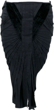 Gucci skjørt i svart fløyelsstrekk silke med plisserte paneler