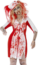 Zombie Sjuksköterska Damdräkt med Huvudplagg