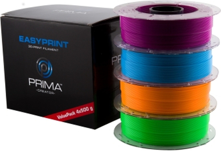 Prima PrimaCreator EasyPrint PLA 1.75mm 4x500g Værdi Neon