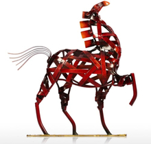 TOOARTS Metall-Skulptur Metall Weben Pferd nach Hause Einrichtungsartikel Handwerk