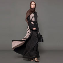 Mode Frauen Häkelspitze Langarm Robes Strickjacke Abaya Muslimischen Arabischen Langen Mantel mit Gürtel Schwarz