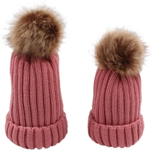 Frauen Verdickung gestrickte Beanies Hut Dome Herbst Winter Cap Warm Hut Headwear mit Ball von Flaum