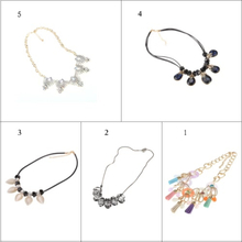 Fashion Unique Vintage Retro Metal Necklace Chain with Rhinestone Crystal Pendant Jewelry for Women Girls Gift Party