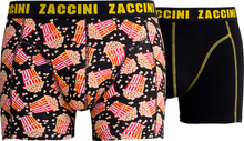 Zaccini boxershorts 2-pack zwart en popcorn