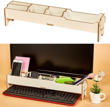 Desktop Multifunktions Monitor Riser Stand mit Storage Slolts für Schreibwaren Tastatur Office School Home Supplies