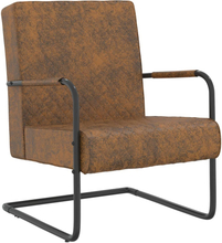 vidaXL Fribärande stol brun tyg