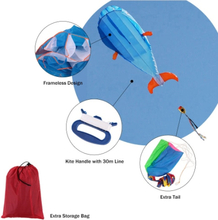 3D Dolphin Kite Huge Frameless Weiche Parafoildrachen mit Griff Linie Outdoor Sports