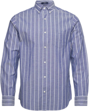 Reg Oxford Stripe Shirt Skjorte Uformell Blå GANT*Betinget Tilbud