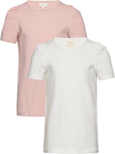 T-Shirt Ss 2-Pack T-shirts Short-sleeved Multi/mønstret Creamie*Betinget Tilbud