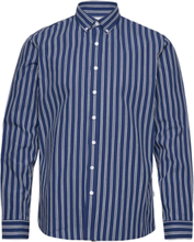 Striped Structure Shirt L/S Tops Shirts Casual Blue Lindbergh