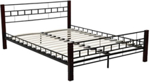 Bed Metal Black and Red Brucciato with mattress 180 x 200 cm