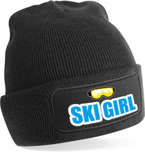 Apres ski muts ski girl zwart voor dames - Foute wintersport muts