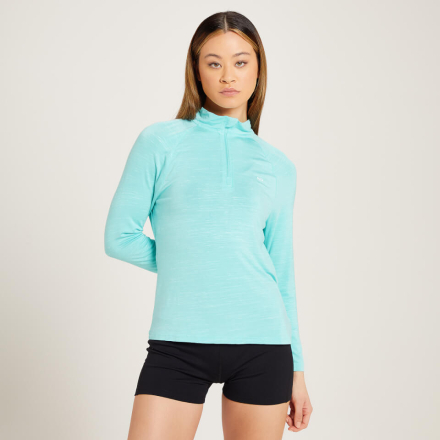 MP Women's Performance Training 1/4 Zip Top - Arctic Blue Marl with White Fleck - M