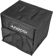 Andoer 60 * 55 * 55 cm faltbar Fotografie Studio LED Light Zelt Kit Softbox mit 2 Leuchtfelder 3 Farbe Kulissen Power Adapter Tragetasche