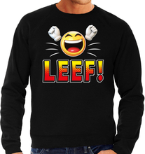 Funny emoticon sweater LEEF zwart heren