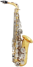 LADE Altsaxophon Sax Glossy Messing eingraviert Eb E-Flat natürliche weiße Muschel Wind Instrument
