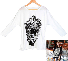Damen T-shirt Tiger Leopard Animal Print Oberteile