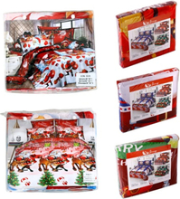 4pcs Baumwollmaterial 3D-gedruckte Karikatur frohe Weihnacht-Geschenk Weihnachtsmann Bettwäsche-Set Comfort tiefe Tasche Bettwäsche Duvet Bettbezug Bettlaken 2 Kissen-