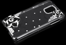 PC Hard zurück Fall Protective Shell Bling Diamond Strass Crystal für Samsung Galaxy S5 i9600 schwarz Camellia