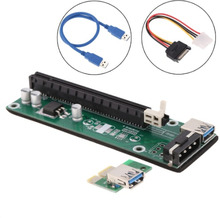 USB 3.0 PCI-E PCI Express 1x bis 16x Extender Riser Board Card-Adapter mit SATA-Stromkabel und USB-Kabel