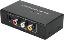 Tragbare AV intelligente Switcher 2: 1-Kanal RCA Audio Videomischer mit Button-Steuerelement Unterstützung Auto / Manual Control für DVD Kamera Auto DVR Monitor