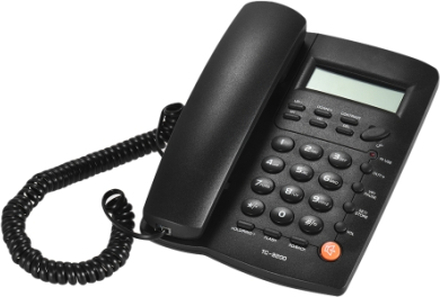 Desktop-schnurgebundenes Telefon mit LCD-Display Anrufer-ID-Lautstärke Einstellbarer Taschenrechner Wecker für Haus Home Call Center Office Company Hotel